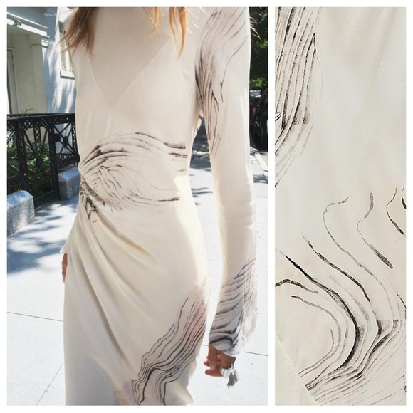 NWT. Zara ZW Collection Ecru/Black Printed Midi Dress. Size M, L. - Picture 2 of 13